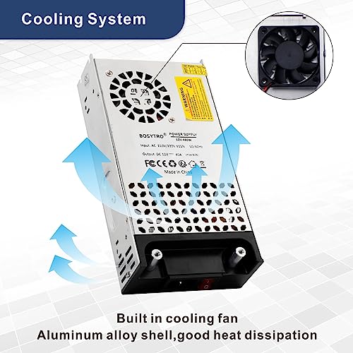 BOSYTRO 24V DC Power Supply 600W 25A Switching Power Supply Adapater 120vac to 24vdc Transformer AC to DC Converter for 3D Printer, Led Strip, Motor Pump, CCTV, Electronic Instruments, Lab Computer - Image 3