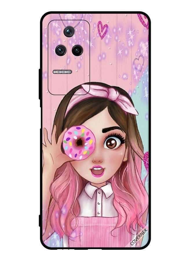 Covernex Protective Case Cover For Xiaomi Poco F4 5G Cute Little Girl Holding Donut - Image 1