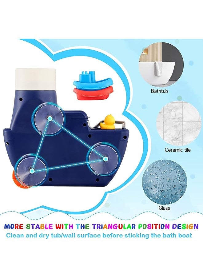 erorex Bath Toys Fill And Spin Boat With Suction Cups Shower Gel Box Floating Duck 2 Stacking Boats  - Image 5