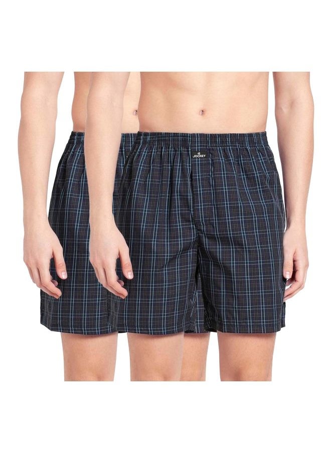 JOCKEY - شورت بوكسر رجالي من Jockey 1223 مصنوع من القطن الممشط للغاية مع جيب جانبي، عبوة من قطعتين - Image 1