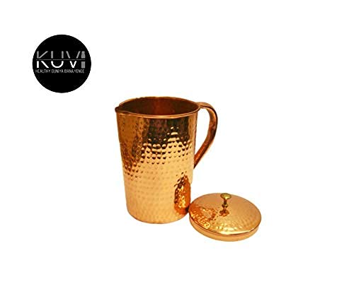 KUVI KUVI Hammered Copper Jug Lacqour Coated Pitcher Health Benefits 16L 1600 ML - Image 2