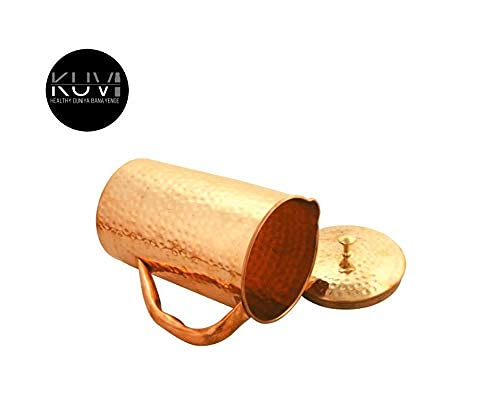 KUVI KUVI Hammered Copper Jug Lacqour Coated Pitcher Health Benefits 16L 1600 ML - Image 4