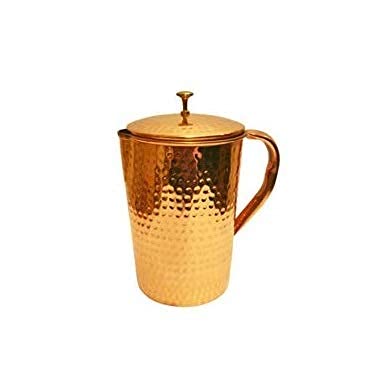 KUVI KUVI Hammered Copper Jug Lacqour Coated Pitcher Health Benefits 16L 1600 ML - Image 1