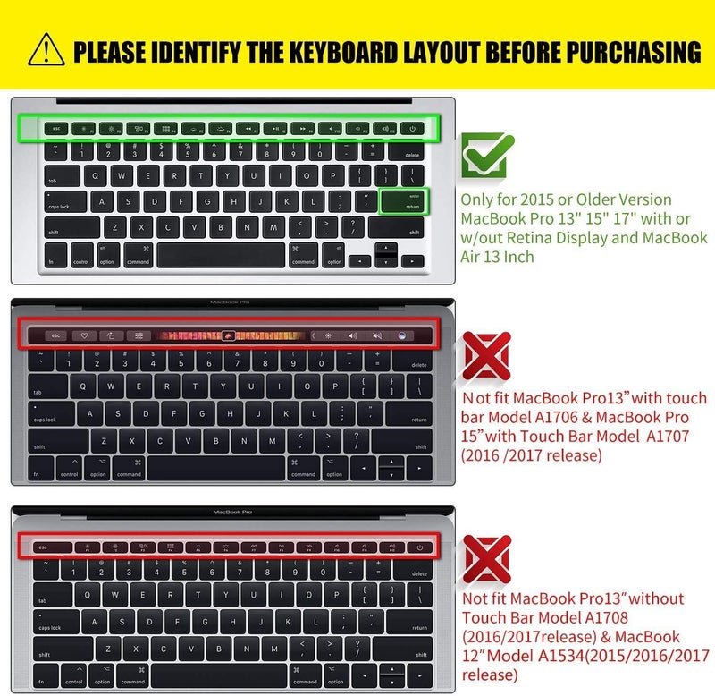 Tobo Silicone Keyboard Cover Compatible with Mac-Book Pro 13/15 Inch (with/Without Retina Display),Older Air 13 Inch (A1466 / A1369, Release 2010-2017) (Without-Touch Bar, Wine-Red)(TD-083CC) - Image 4