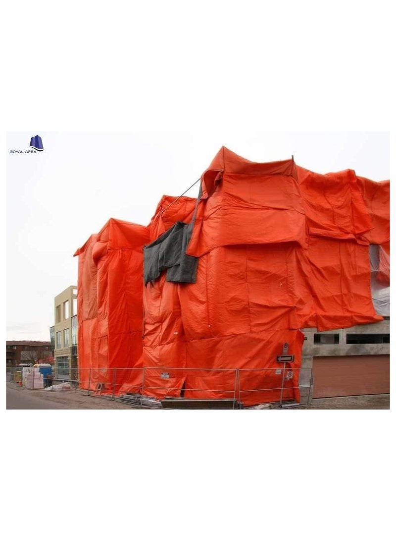 Waterproof Ground Cover Tent Shelter Dust-proof Rain Cover Tarpaulin Sheet 15x18 ft.(ORANGE)  - Image 2