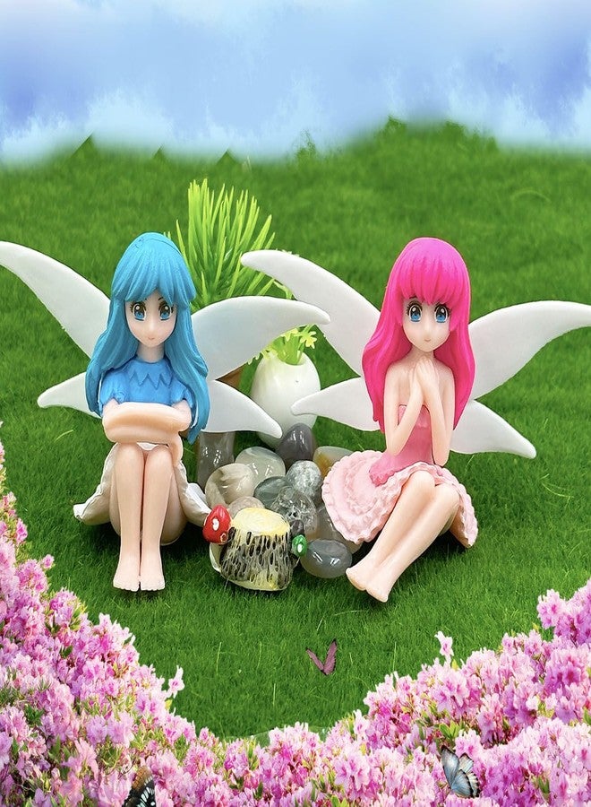Suartus Miniature Fairy Figurines - 4Pcs Small Flower Fairies Ornaments Resin Mini Fairy Figurines Tiny Elf for DIY Fairy Garden Flower Pot Bonsai Micro Landscapes Craft Decoration Accessories - Image 2