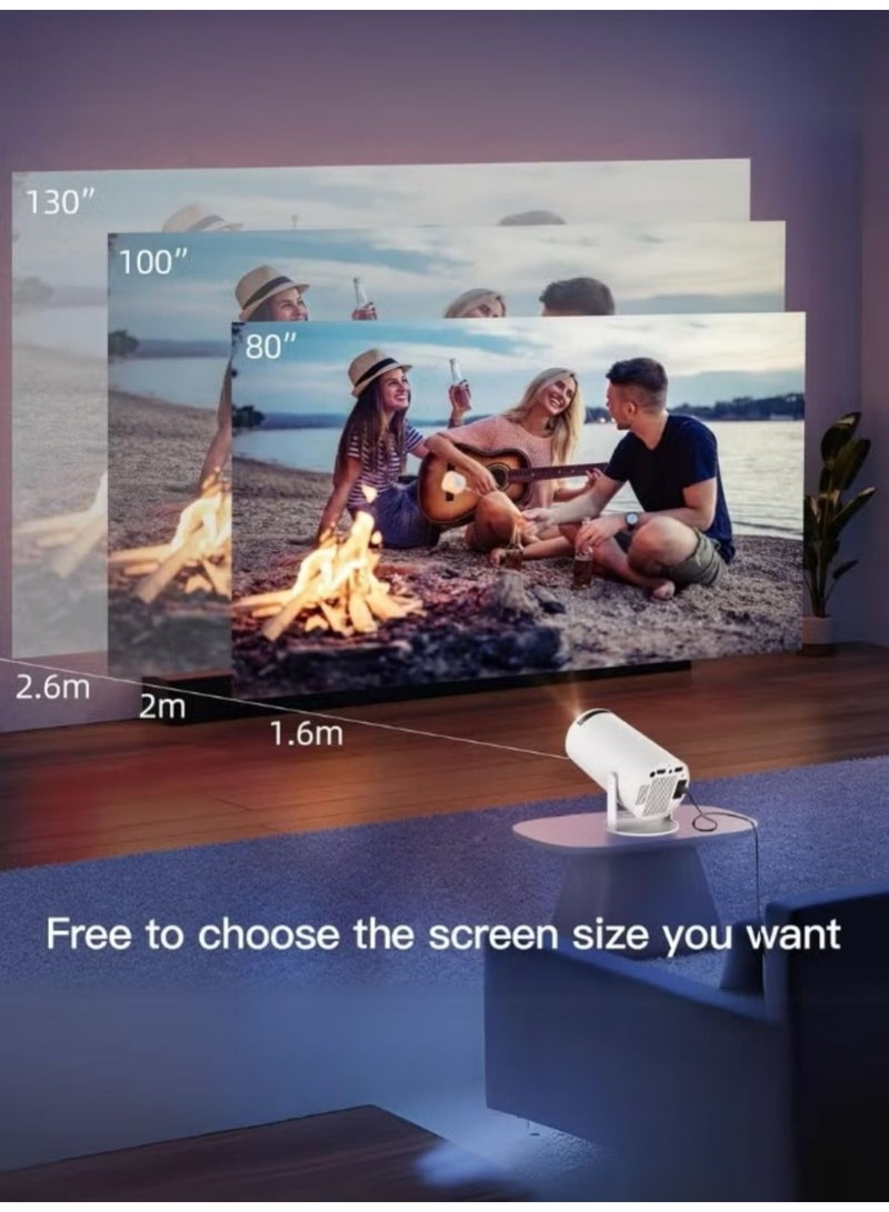 Denx Mini Smart Projector, Portable Built-in WiFi  Android 11  FHD 1080P Projector Support 50,000h, Auto Horizontal Keystone Correction LED Projector 380 Degree Rotation for Phone  1280x720 with 8GB ROM  - Image 4