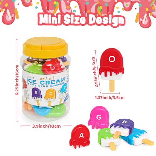kizh Alphabet Learning Toys Matching Letter ABC Fine Motor Toy DoubleSide Ice Cream Toys Preschool Learning Activities Montessori for Toddler Kids Ages 2 3 4 5 - Image 5