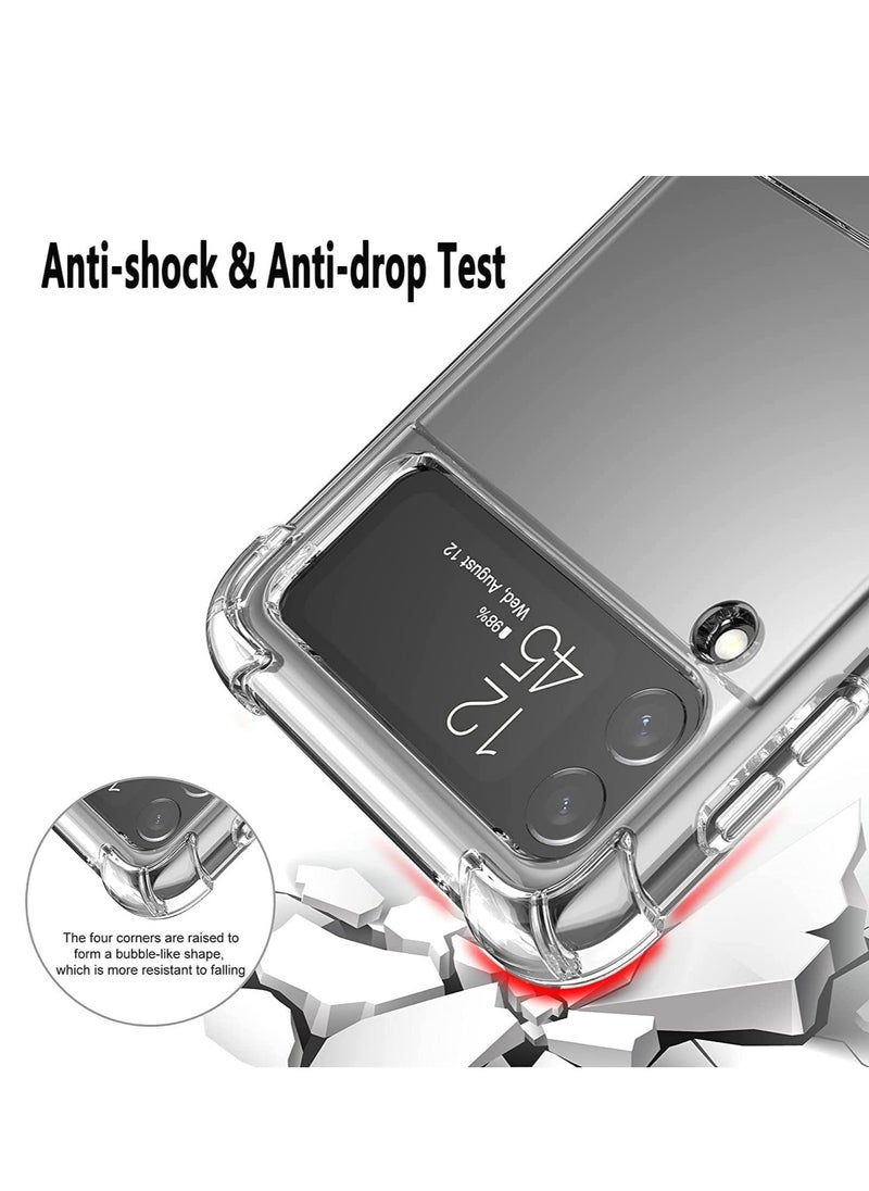 Raxoom Samsung Galaxy Z Flip 3 Case,Clear Shockproof Silicone Case Armour Protective Cover [Slim-Fit] Hard PC Full Cover Phone Case for Samsung Galaxy Z Flip 3 5G Transparent - Image 3