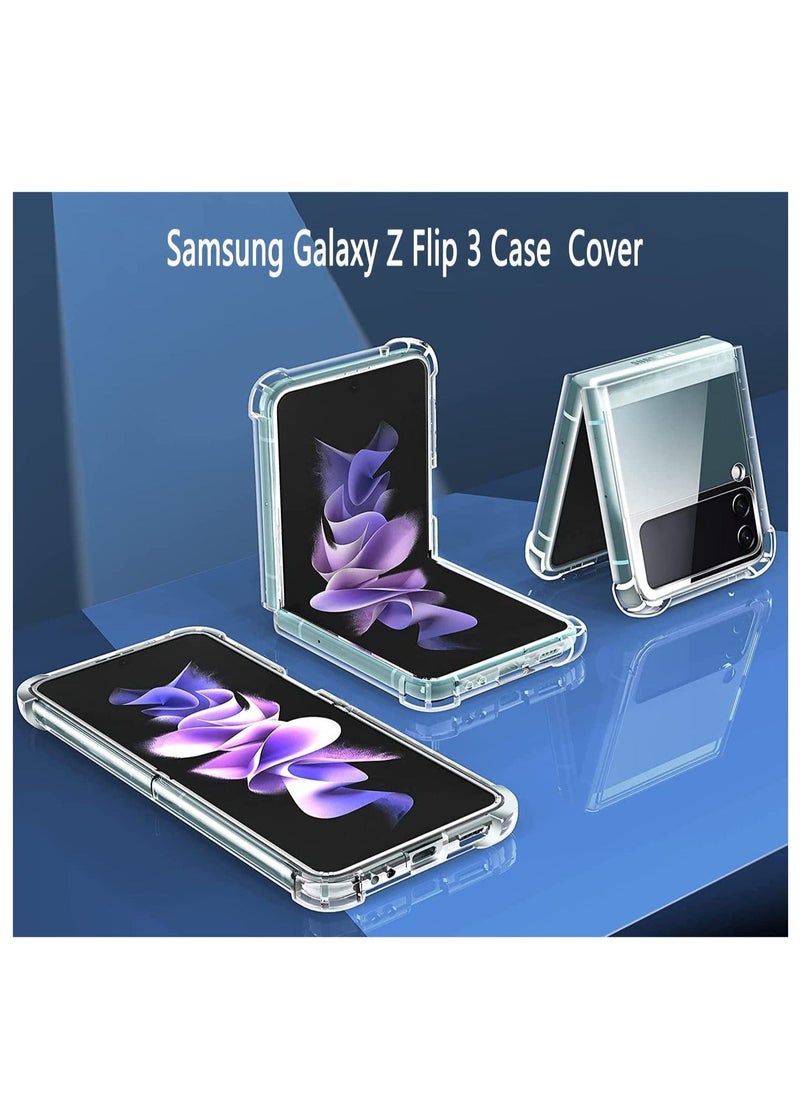 Raxoom Samsung Galaxy Z Flip 3 Case,Clear Shockproof Silicone Case Armour Protective Cover [Slim-Fit] Hard PC Full Cover Phone Case for Samsung Galaxy Z Flip 3 5G Transparent - Image 2