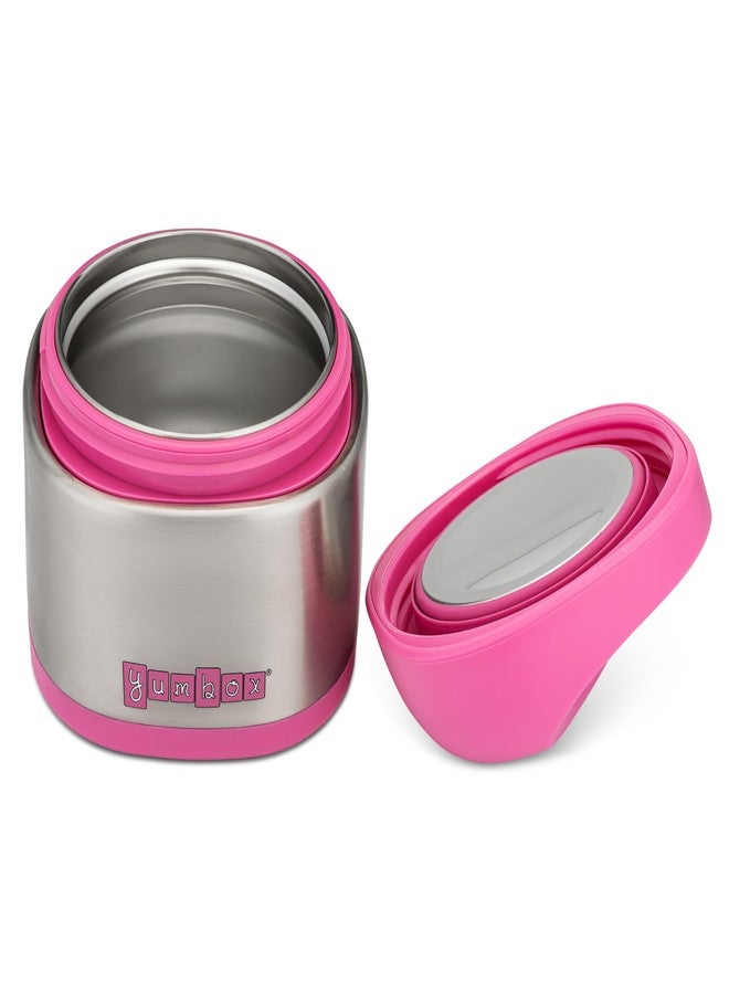 Yumbox Cubi Triple Insulated Stainless Steel Thermos - 10oz Leakproof Hot & Cold Kids Food Jar - Wide Opening, Easy-Open Lid, Carry Handle - Bento Lunch Thermos for School - Hot Pink - Image 4