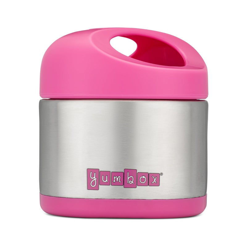 Yumbox Cubi Triple Insulated Stainless Steel Thermos - 10oz Leakproof Hot & Cold Kids Food Jar - Wide Opening, Easy-Open Lid, Carry Handle - Bento Lunch Thermos for School - Hot Pink - Image 1