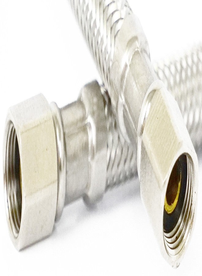 لاسكو LASCO 10-0946 خط إمداد المياه لصانعة الثلج بطول 2 قدم، من الفولاذ المقاوم للصدأ المضفر، ضغط أنثى 1/4 بوصة × ضغط أنثى 1/4 بوصة - Image 1