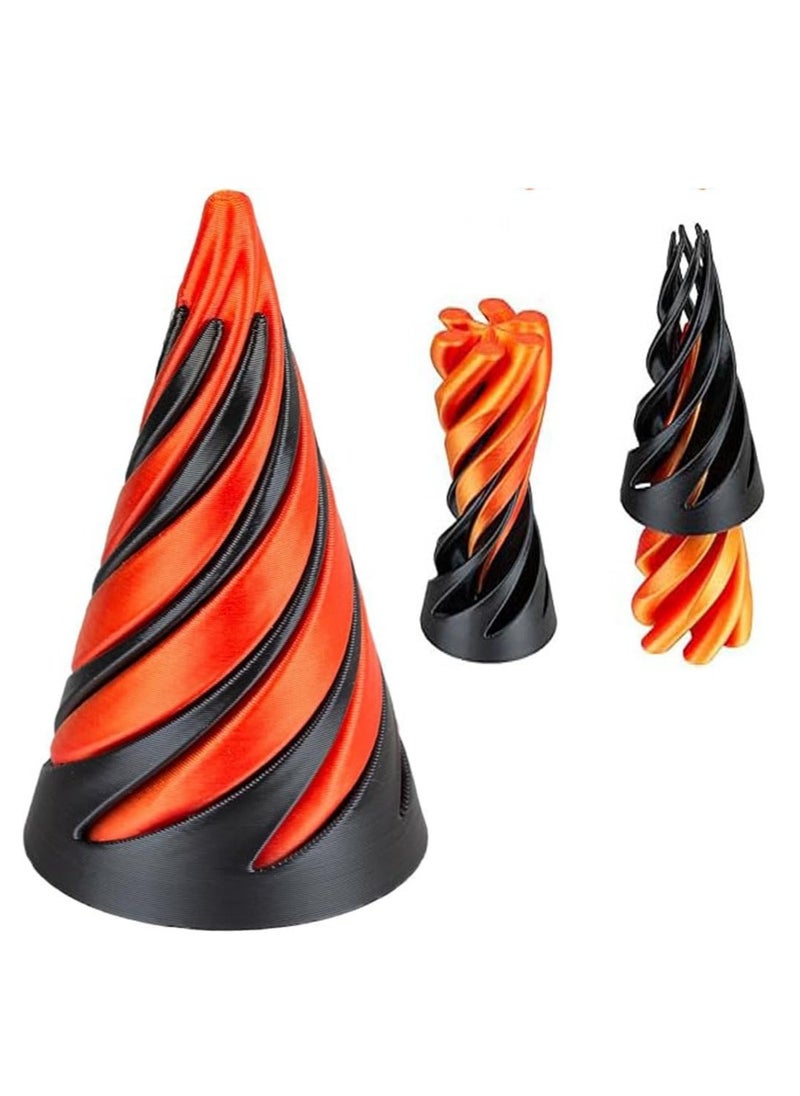 Generic 3D Spiral Toy, Pyramid Tilt Toy, Small Cones Pass Through Pyramid, Penetration Relief Desk Toy  - Image 1