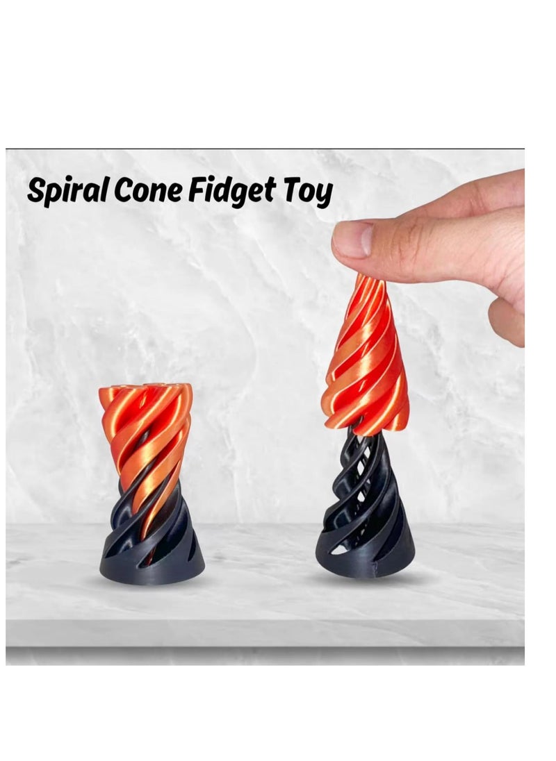 Generic 3D Spiral Toy, Pyramid Tilt Toy, Small Cones Pass Through Pyramid, Penetration Relief Desk Toy  - Image 3