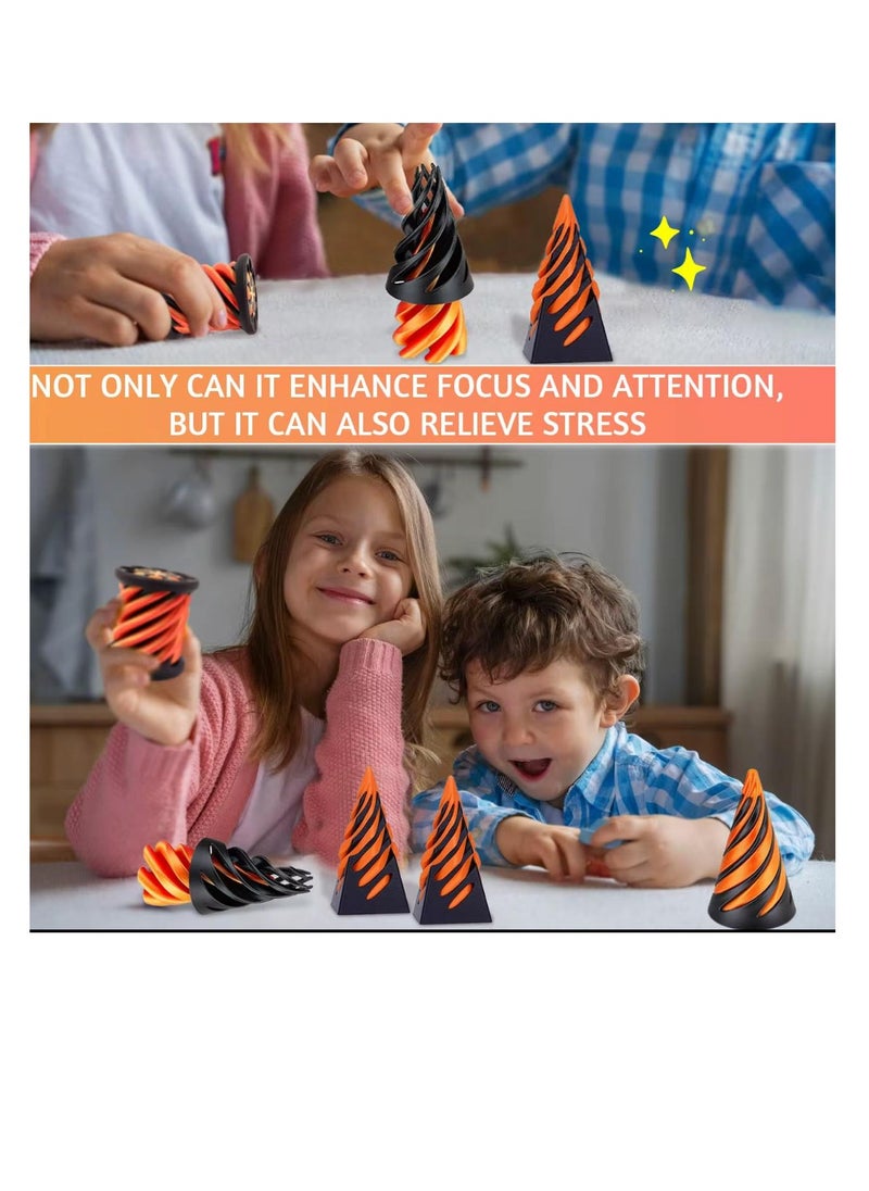 Generic 3D Spiral Toy, Pyramid Tilt Toy, Small Cones Pass Through Pyramid, Penetration Relief Desk Toy  - Image 4