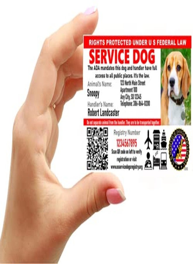 Just 4 Paws Custom Service Dog ID Card with QR Code & Security Seal and Optional Holograph | Registration to U S Service Dogs Registry Plus ID Holder & Digital ID - Landscape Style - Image 5