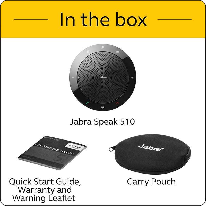Jabra سماعة جابرا سبيك 510 UC اللاسلكية بلوتوث – جودة صوت استثنائية، سماعة مؤتمرات محمولة لعقد الاجتماعات في أي مكان - معتمدة لزوم و جوجل ميت - Image 3