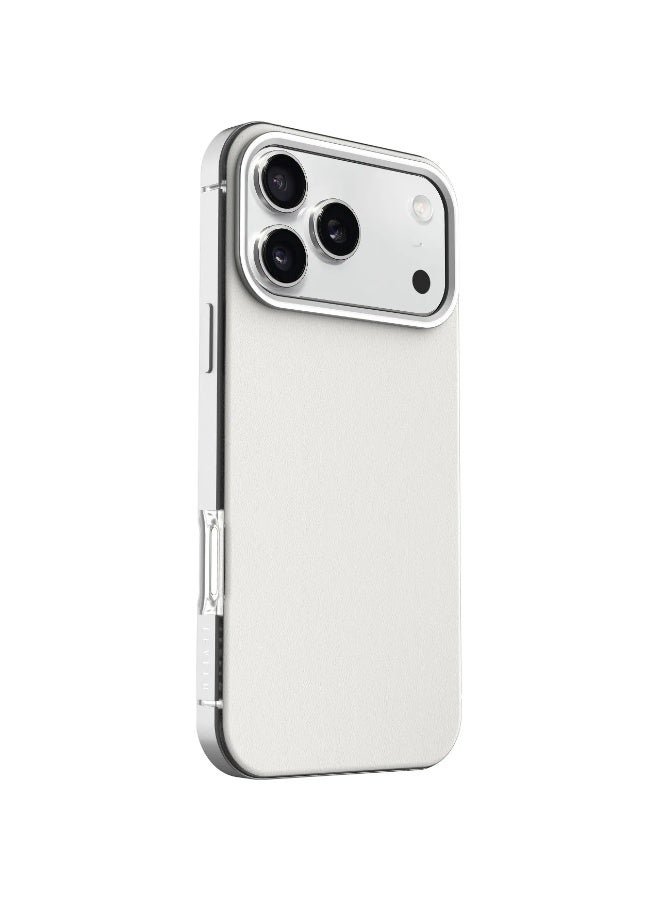 ليفيلو حافظة iPhone 17 Pro Max Mia مع MagSafe بنسيج سيليكوني مطفي وحاجز مقاوم للصدمات / مقاومة للبصمات وغير قابلة للانزلاق / إطار من سبائك الألومنيوم للكاميرا والحواف / تصميم شفاف مُثلج - حجر فضي - Image 1