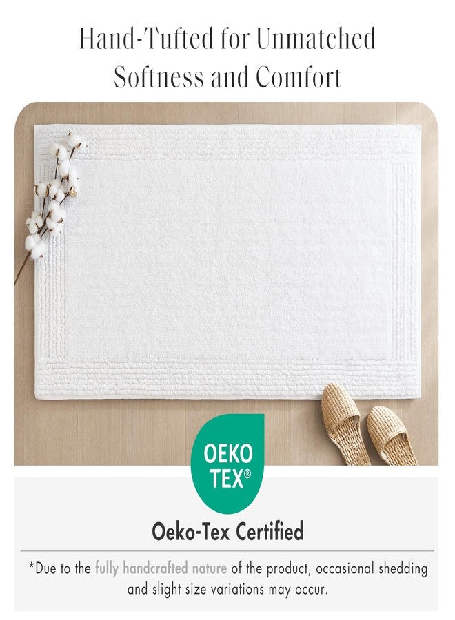 Madison Park Splendor Reversible 100% Cotton Tufted Bathroom Rug-3000 GSM Hotel Quality Luxurious Plush Medium Pile Bath Mat Absorbent, Quick Dry, Shower Room Décor, 17x24 White - Image 4