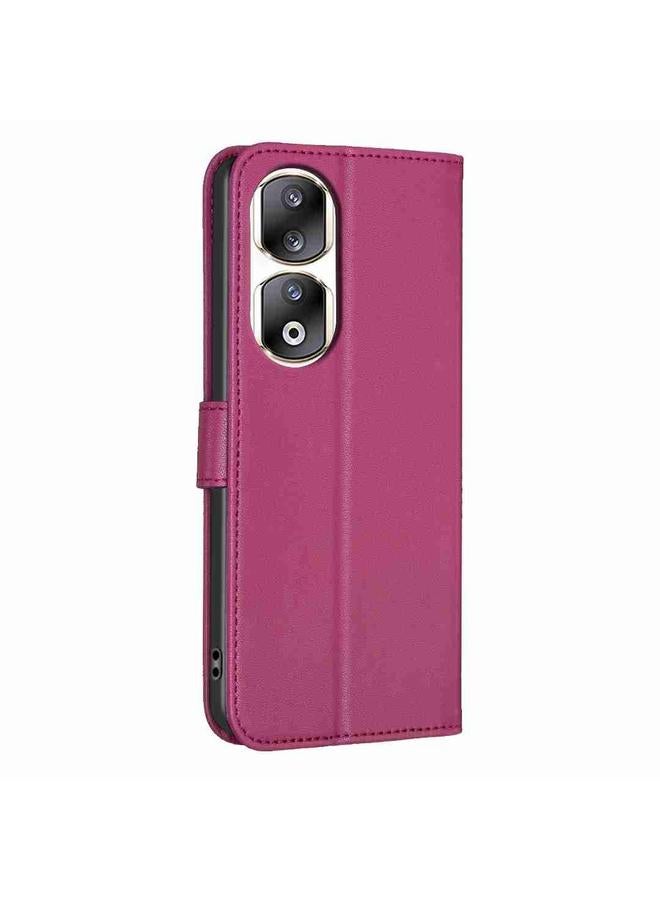 اس-توب جراب لهاتف Honor 90 Pro مصنوع من الجلد المنقوش بأربع أوراق - Image 3