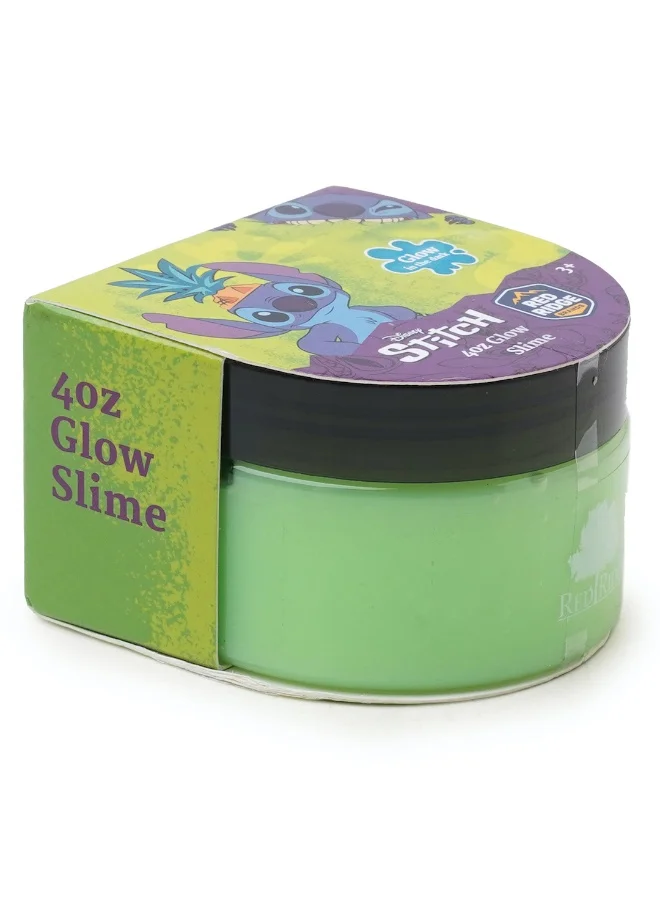 ديزني Stitch 4oz Glow Slime | Glow In The Dark | Soft , Stretchy & Non-sticky Slime For Kids | Fun Stress Relief Toy | Green | Age 3+ Year