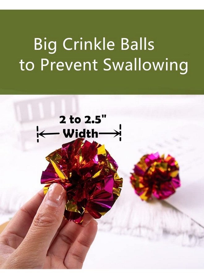 PETFAVORITES Mylar Crinkle Balls Cat Toys Interactive Crinkle Cat Toy Balls Independent Pet Kitten Cat Toys For Fat Cats Kittens Exercise, Soft And 2 Inch (24 Pack)  - Image 2