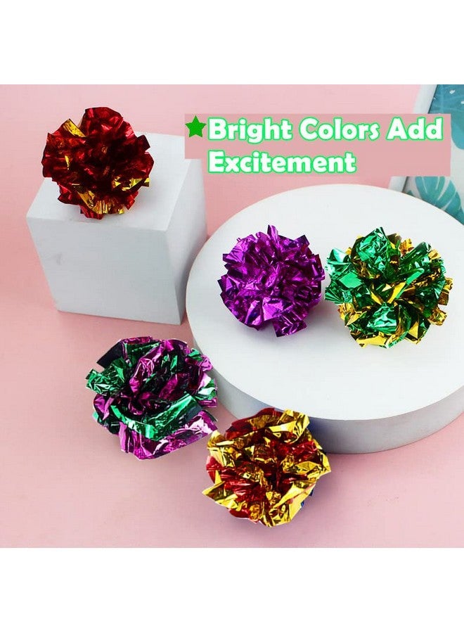 PETFAVORITES Mylar Crinkle Balls Cat Toys Interactive Crinkle Cat Toy Balls Independent Pet Kitten Cat Toys For Fat Cats Kittens Exercise, Soft And 2 Inch (24 Pack)  - Image 4