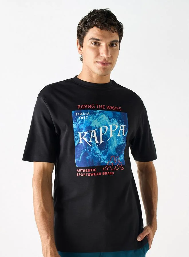 Kappa Kappa Graphic Print T-shirt with Crew Neck and Short Sleeves