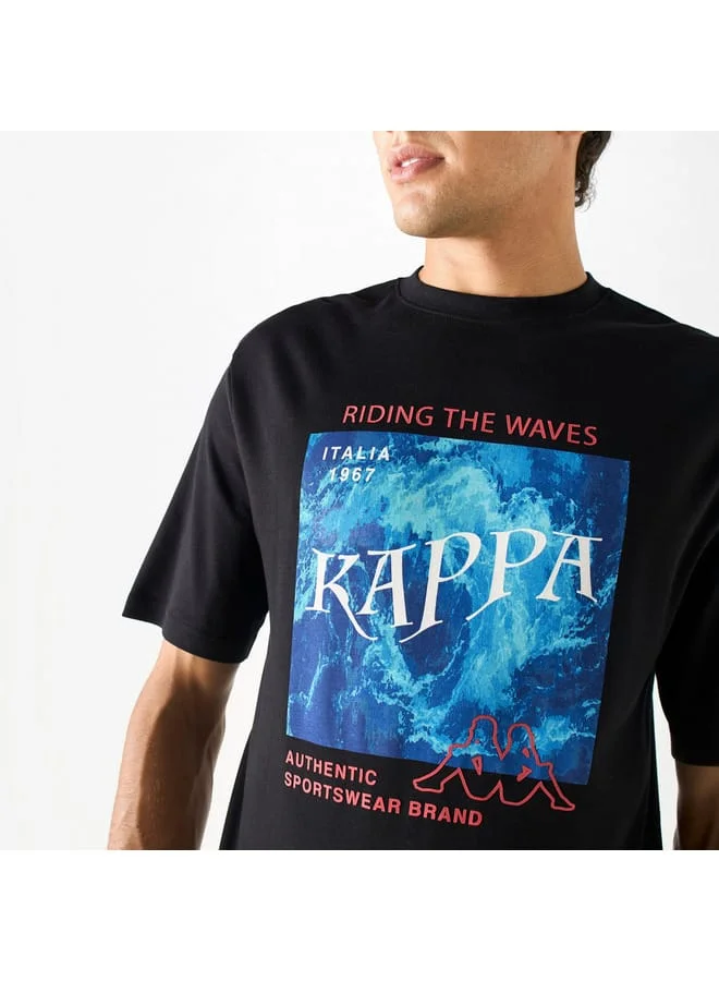 Kappa Kappa Graphic Print T-shirt with Crew Neck and Short Sleeves