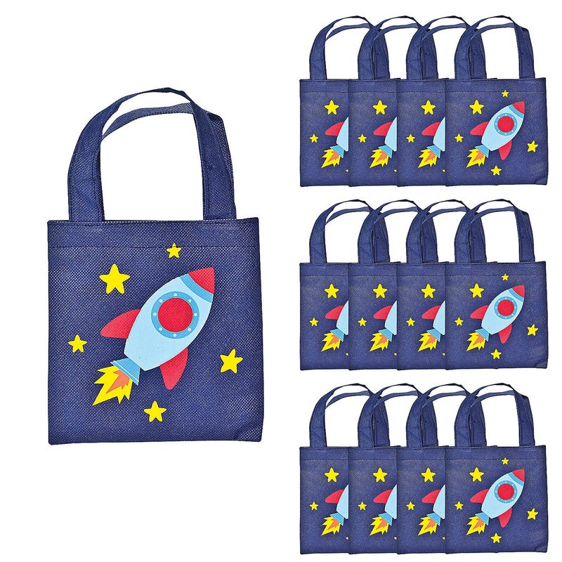 Fun Express Mini Space Ship Tote Bags for Summer - Apparel Accessories - Totes - Novelty Totes - Summer - VBS Vacation Bible School Supplies/Decor - 12 Pieces - Image 4