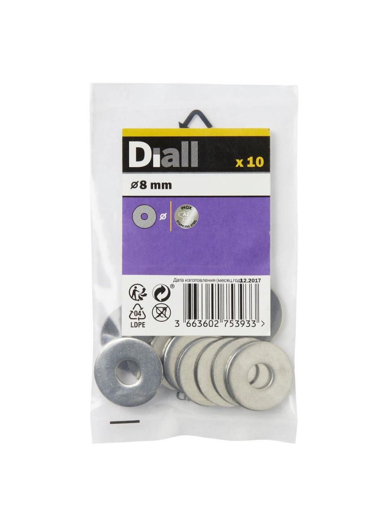 Stainless Steel Flat Washer Pack Large 10 Piece 