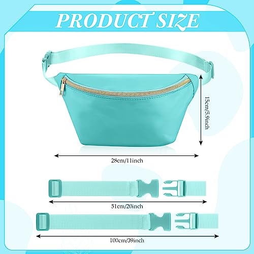 Amylove 9 Pieces Fanny Packs Nylon Waist Bag Zipper Travel Running Bag with Adjustable Strap for Women MenNylonNeon Colors - Image 3