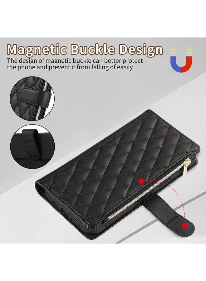 S-TOP Case For iPhone 7 Plus / 8 Plus Rhombic Zipper Wallet Leather Phone Case - Image 3