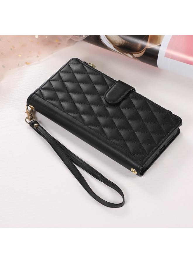 S-TOP Case For iPhone 7 Plus / 8 Plus Rhombic Zipper Wallet Leather Phone Case - Image 2
