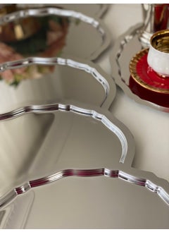 Elzem Tepsi Essential Tray 25 cm Stainless Steel Oval 6 Pieces Serving and Presentation Tray  - Image 2
