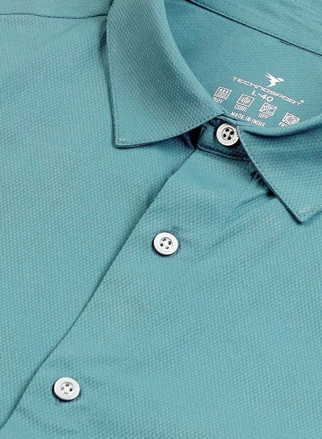 Technosport Solid Spread Collar Regular Fit Shirt - Image 4