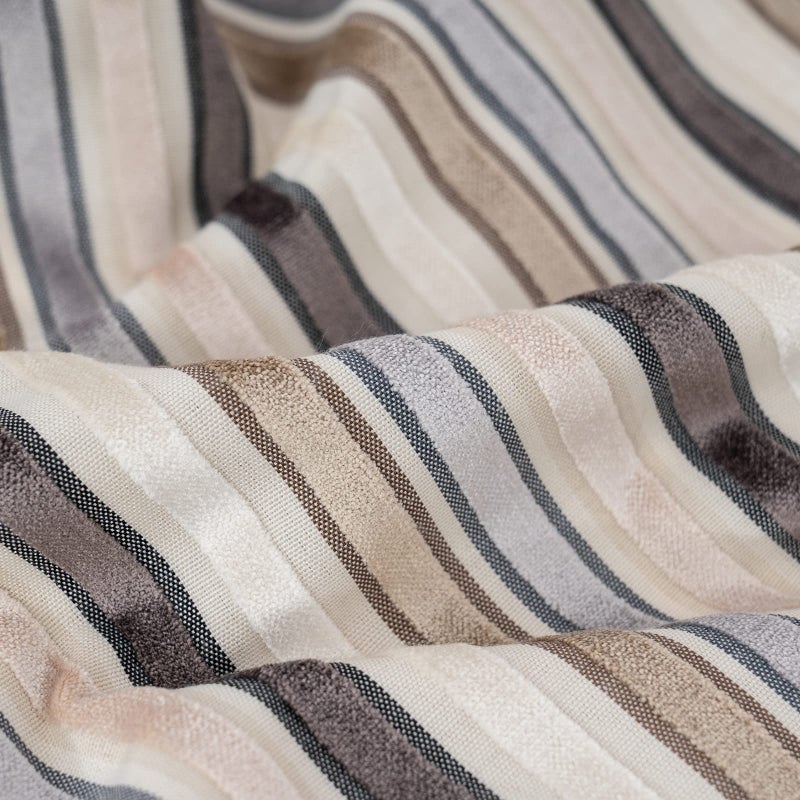 Yangest Beige Striped Throw Pillow Cover Multicolor Velvet Cushion Cover Zippered Rectangular Pillowcase for Sofa Couch Bedroom Living Room Home Decoration, 12x20 Inch - Image 3