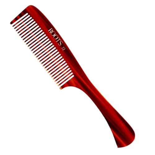 ROOTS Comb with Handle | Fine Teeth | Smooth & Round Teeth prevent Hair & Scalp damage | For Women with Straight, Long, Silky, Wavy Hair | Wet & Dry use | Length - 8.3 Inch | Model No - 72 - Image 1