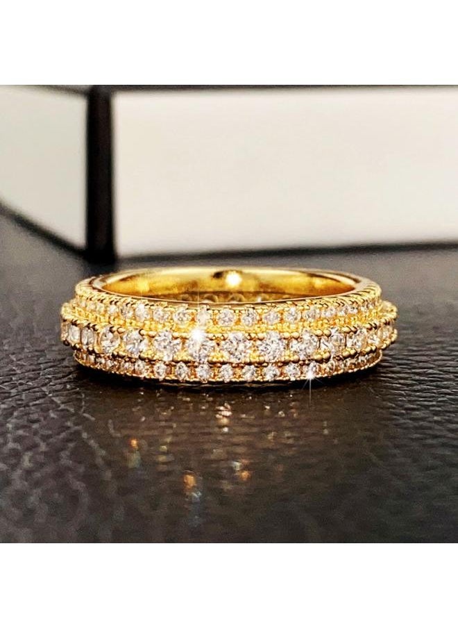 Generic - Cao Shi Explosions Ring Exaggerated Luxury Unisex Ring Copper Plated White Gold Zircon Jewelry - Image 1