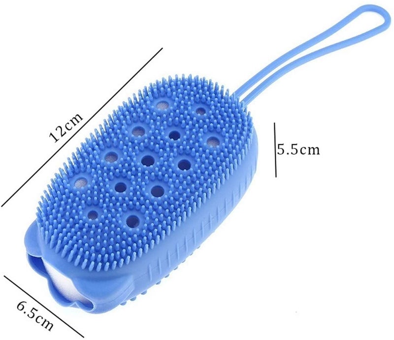 CELLEBII® Silicone Bath Body Brush Exfoliating Massage Silicone Loofah Body Scrubber, Silicone Shower Sponge, Double Sided Rubber Scrub Body Brush for Baby Kids Men Women - Multicolor (Pack of 2) - Image 4