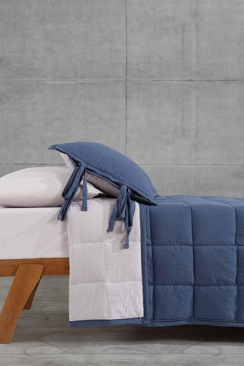 Elart Madelyn Single Bed Set 4 Piece Blue