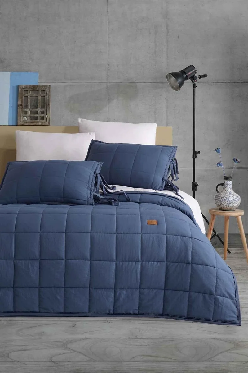 Elart Madelyn Single Bed Set 4 Piece Blue