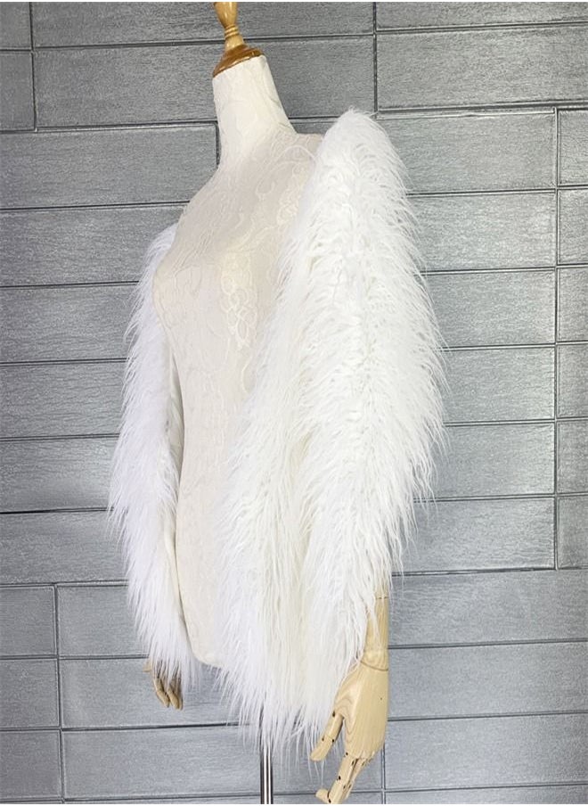 Generic - Fashion Simple Fur Shawl White - Image 1