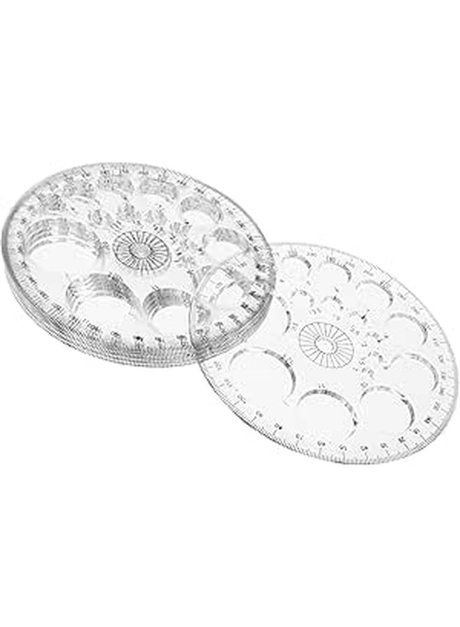 6 Circle Protractor Measuring Tool Set Mathematical Geometry Drawing Draft Kit for Student School Office Precision - Image 1