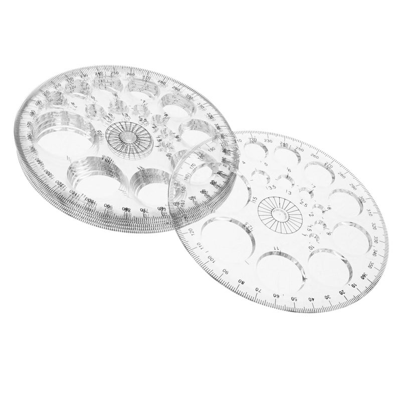 6 Circle Protractor Measuring Tool Set Mathematical Geometry Drawing Draft Kit for Student School Office Precision - Image 2