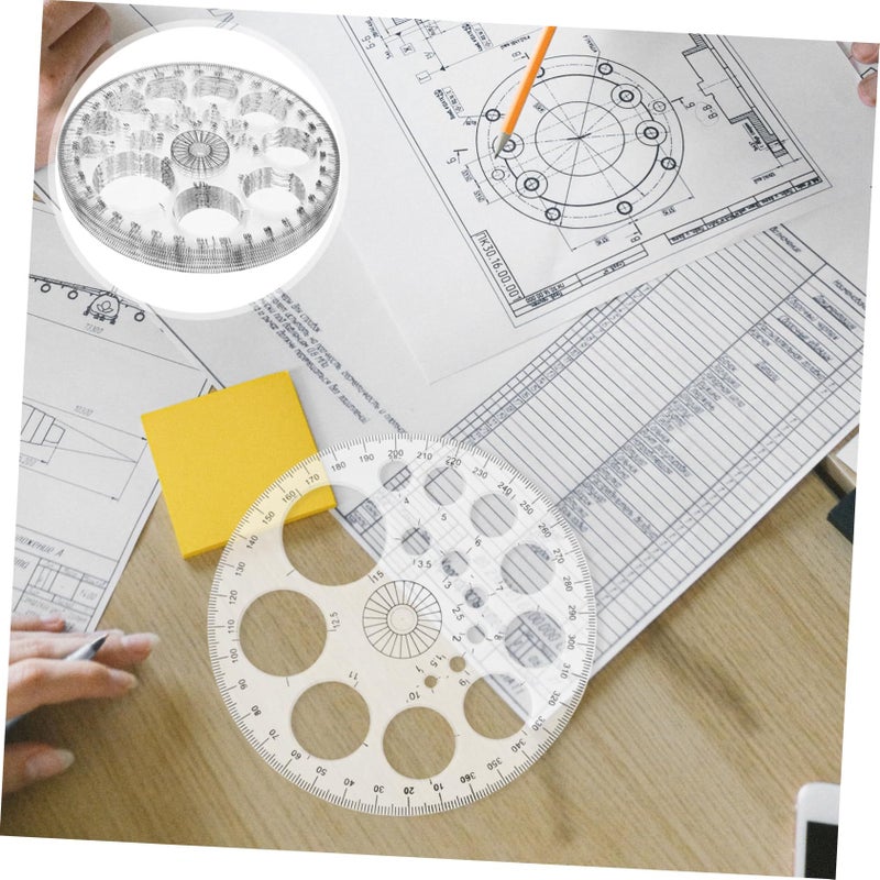 6 Circle Protractor Measuring Tool Set Mathematical Geometry Drawing Draft Kit for Student School Office Precision - Image 3
