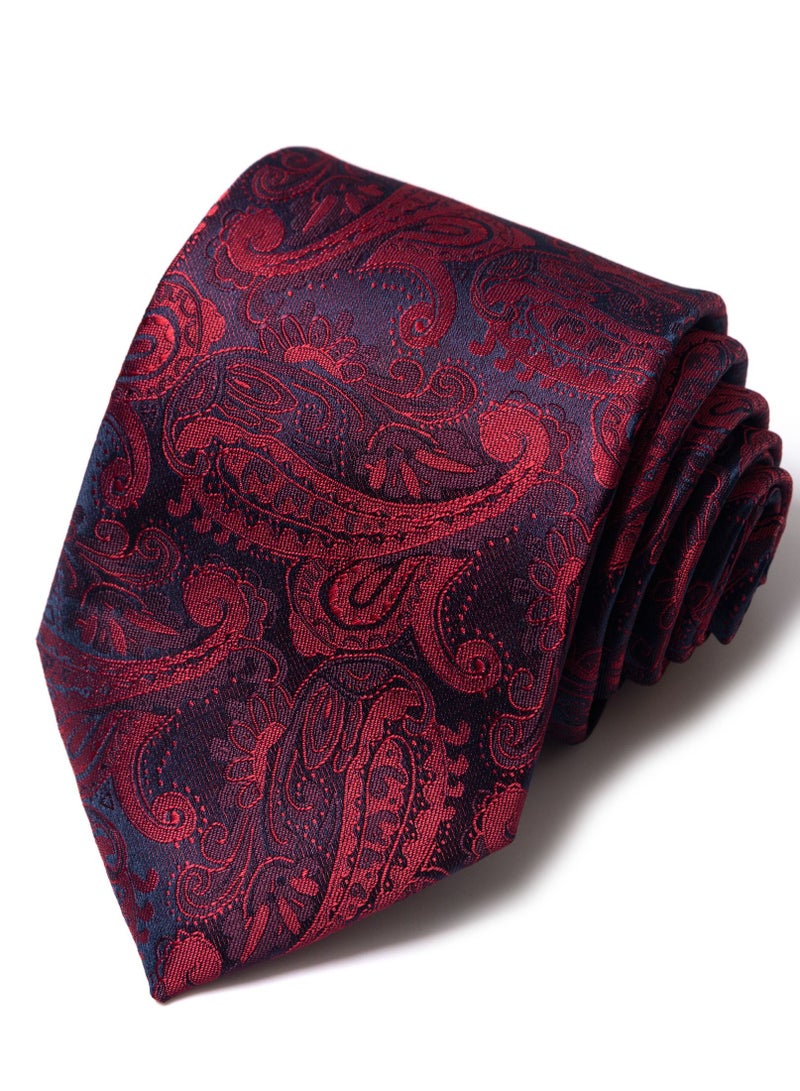 Red Patterned Polyester Necktie