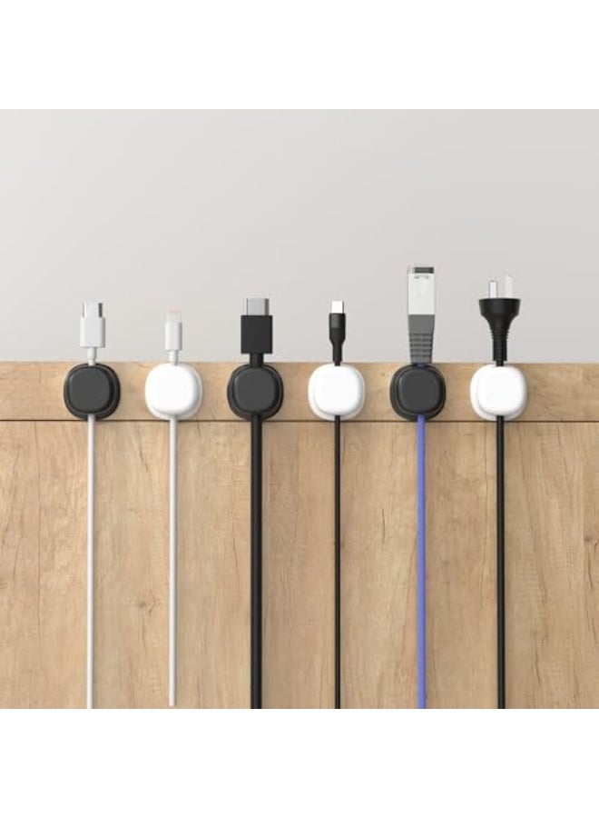 Cable Clips - Multifunctional Cable Management Clips, Cable Organiser for Desk, Car and Home, Office Supplies, Desk Accessories and Storage (Pack of 12-6 Black & 6 White) - Image 5