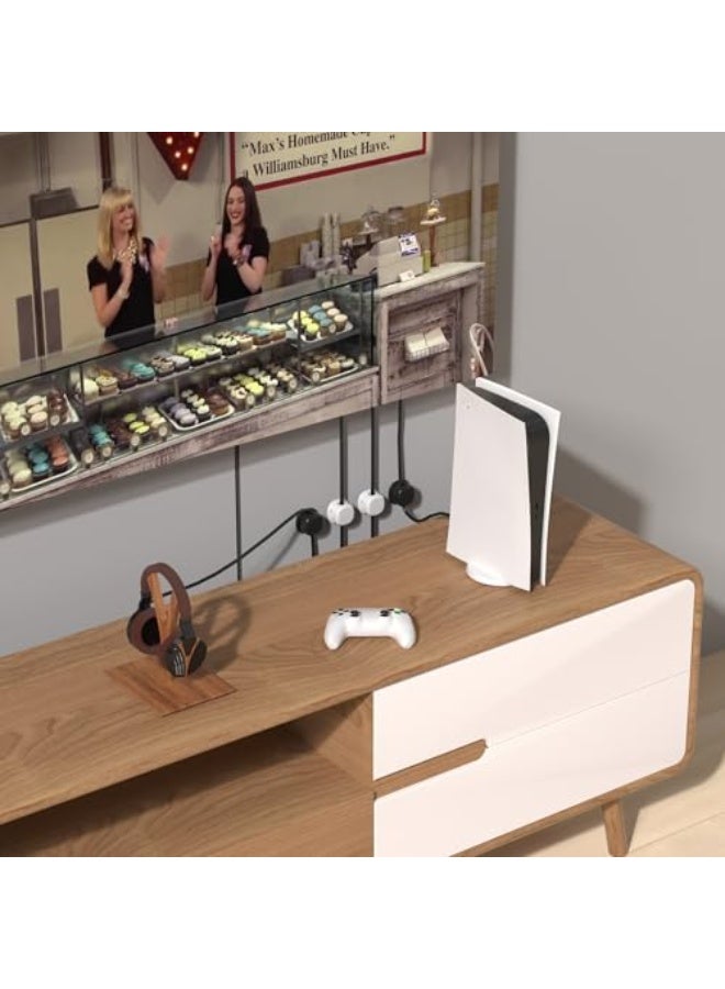 Cable Clips - Multifunctional Cable Management Clips, Cable Organiser for Desk, Car and Home, Office Supplies, Desk Accessories and Storage (Pack of 12-6 Black & 6 White) - Image 3